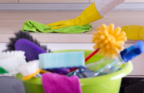 Professional North Kensington carpet cleaners working on a residential carpet