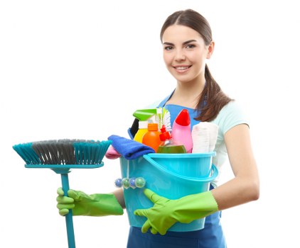 Professional carpet cleaning equipment set up safely in a room